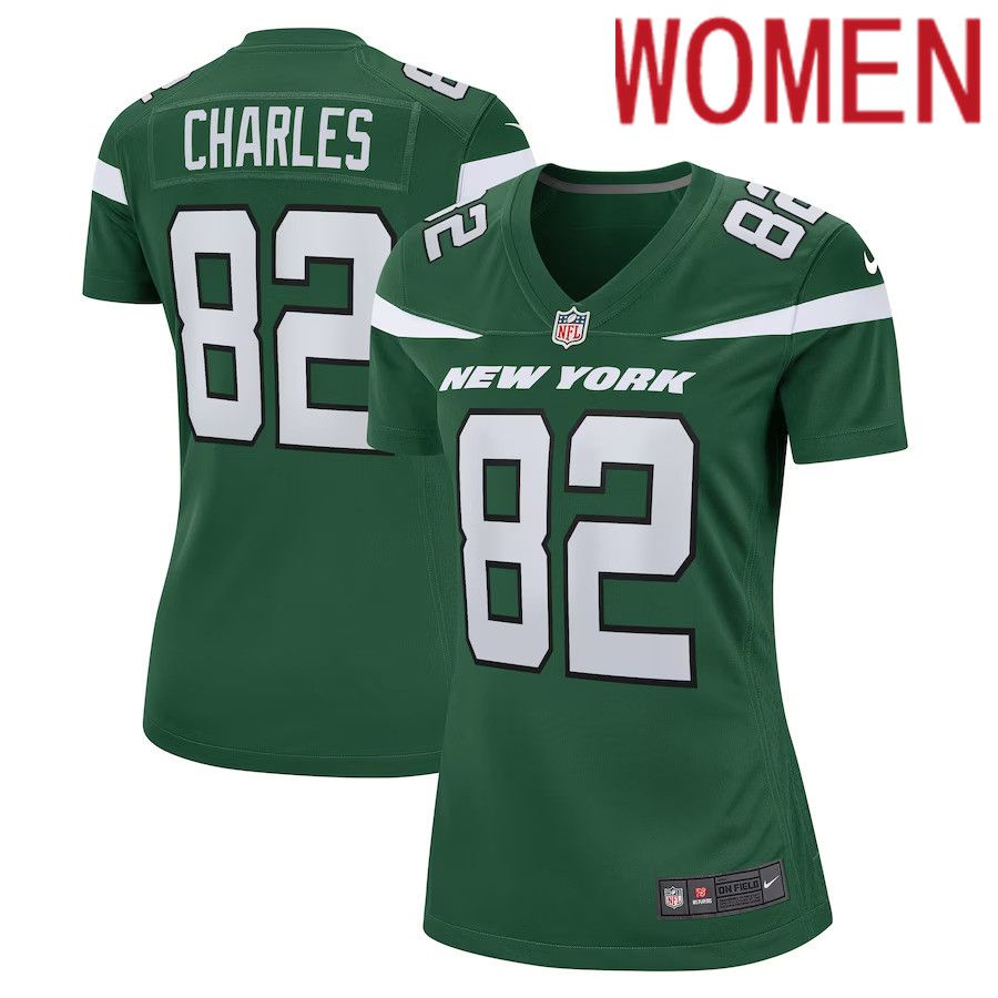 Women New York Jets #82 Irvin Charles Nike Gotham Green Game Player NFL Jersey